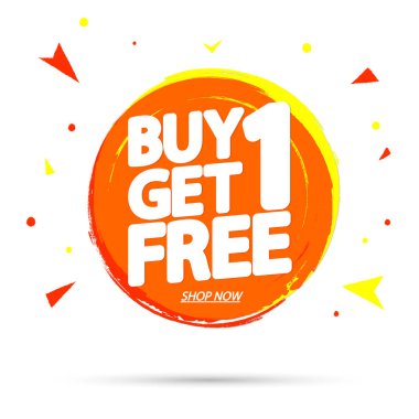 1 alana 1 bedava, indirimli pankart tasarım şablonu, indirim etiketi, bogo, en düşük fiyat, harcayın ve daha fazla tasarruf edin, vektör ilüstrasyonu