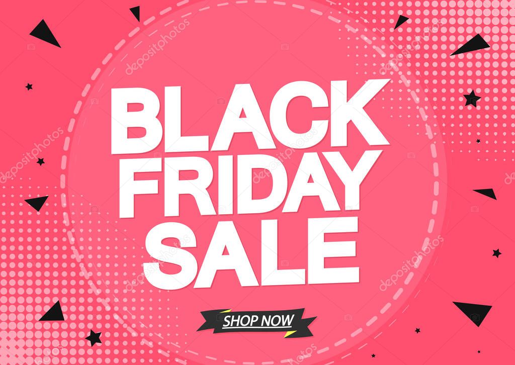 Black Friday Sale, poster design template, spend up and save more, special offer, vector illustration