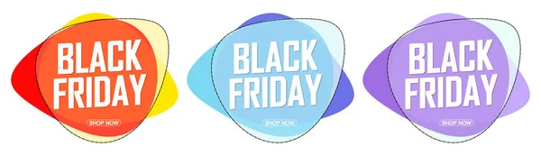 Black Friday Set Sale Banner Design Vorlage Rabatt Tags Letzte — Stockvektor