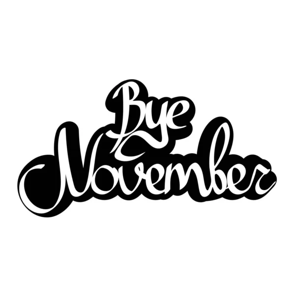 Ciao Novembre Frase Calligrafica Modello Design Delle Parole Illustrazione Vettoriale — Vettoriale Stock