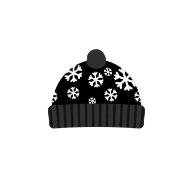 Kış başlığı simgesi, Noel sembolü, düz tasarım şablonu, vektör illüstrasyonu