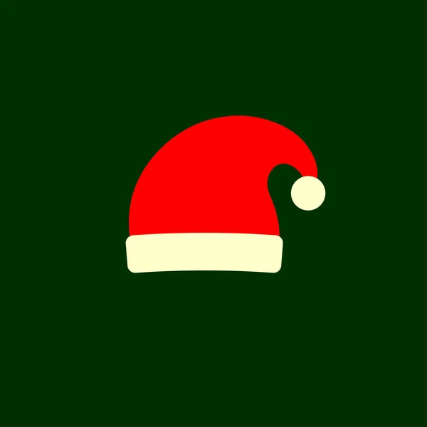 Jultomten Hatt Ikon Jul Symbol Platt Design Mall Jul Mössa — Stock vektor