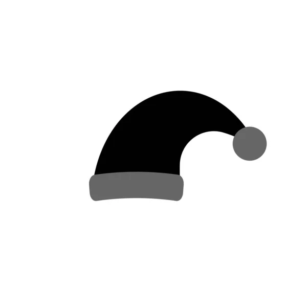 Icône Chapeau Père Noël Symbole Noël Modèle Conception Plate Casquette — Image vectorielle