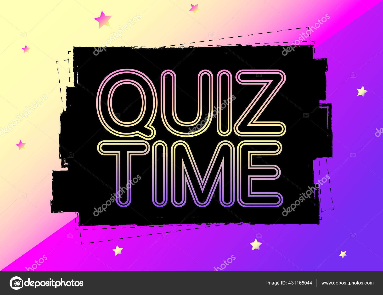 Quiz time banner template ribbon label sign Vector Image