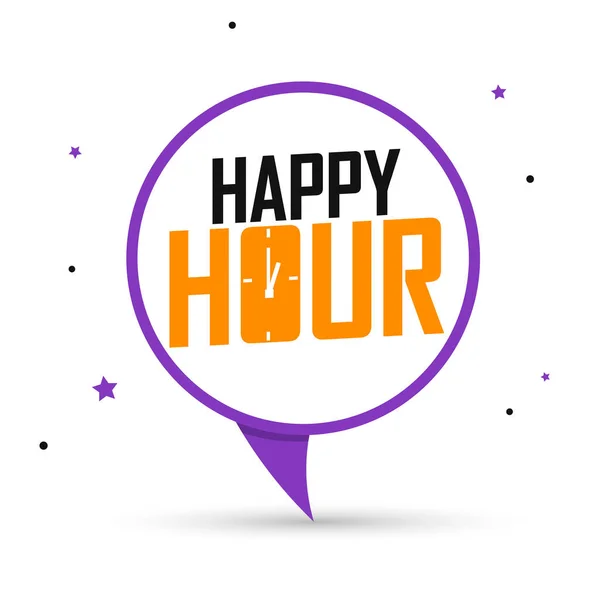 Happy Hour Banner Design Template Sale Tag Vector Illustration — Stock Vector