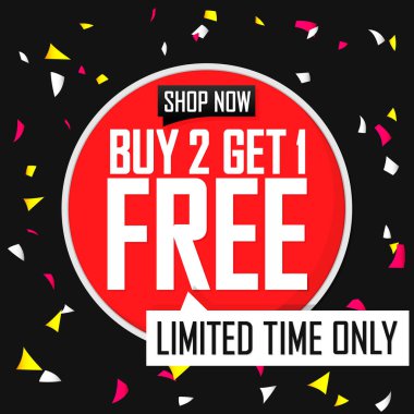 2 alana 1 bedava, özel teklif, indirimli bayrak tasarım şablonu, indirim etiketi, sezon sonu, uygulama simgesi, vektör ilüstrasyonu