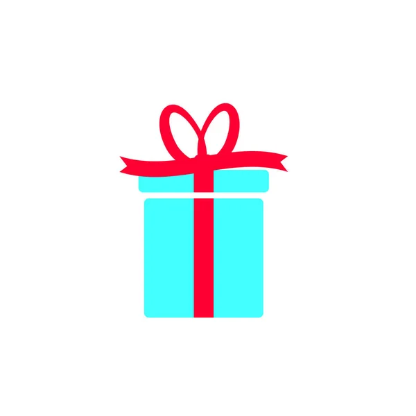 Ikona Dárkové Krabice Plochý Grafický Design Šablony Vánoční Dárek Vánoční — Stockový vektor