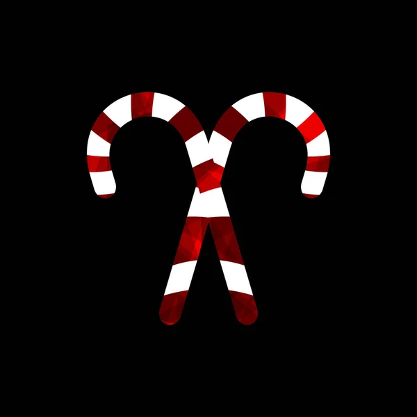 Icono Bastón Caramelo Símbolo Navidad Plantilla Diseño Plano Signo Navidad — Vector de stock