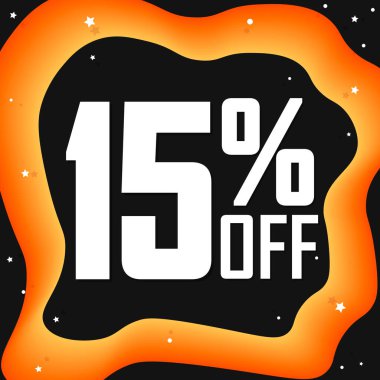 Sale 15% off, poster design template, special offer, spend up and save more, discount banner, best deal, final promotion, vector illustration