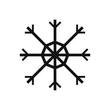 Snowflake icon, winter symbol, template flat graphic design, cold sign, Xmas time, isolated temperature button for app, vector illustration