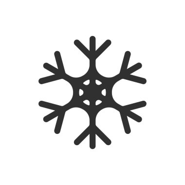 Snowflake icon, winter symbol, template flat graphic design, cold sign, Xmas time, isolated temperature button for app, vector illustration