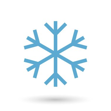 Snowflake icon, winter symbol, template flat graphic design, cold sign, Xmas time, isolated temperature button for app, vector illustration