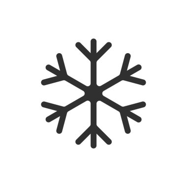 Snowflake icon, winter symbol, template flat graphic design, cold sign, Xmas time, isolated temperature button for app, vector illustration