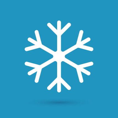 Snowflake icon, winter symbol, template flat graphic design, cold sign, Xmas time, isolated temperature button for app, vector illustration