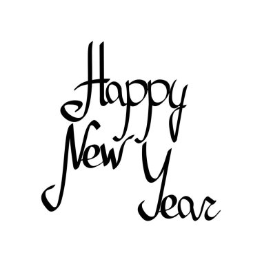 Happy New Year, lettering design template, holiday poster, vector illustration