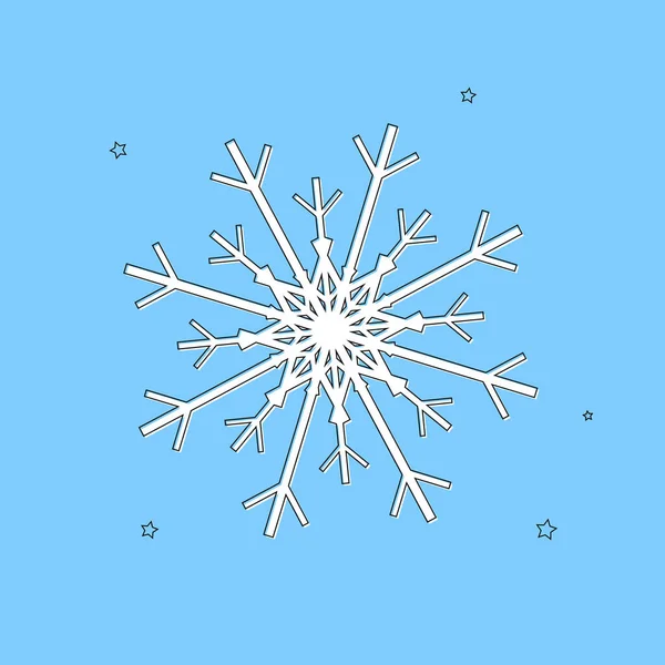 Icono Copo Nieve Símbolo Invierno Plantilla Diseño Gráfico Plano Signo — Archivo Imágenes Vectoriales