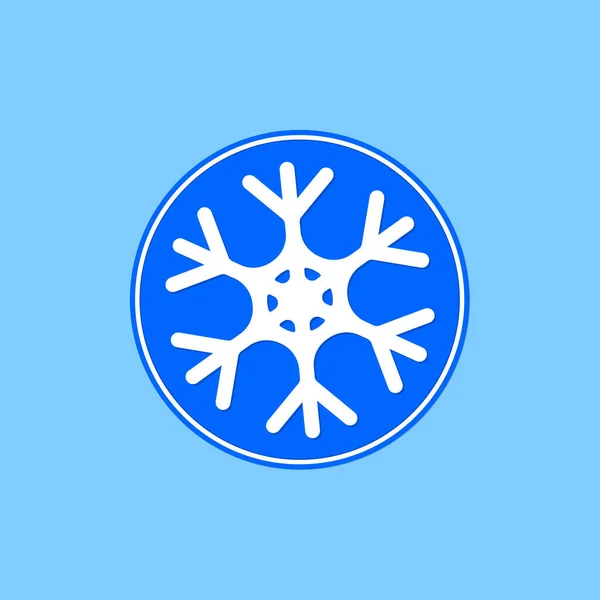 Icono Copo Nieve Símbolo Invierno Plantilla Diseño Gráfico Plano Signo — Vector de stock