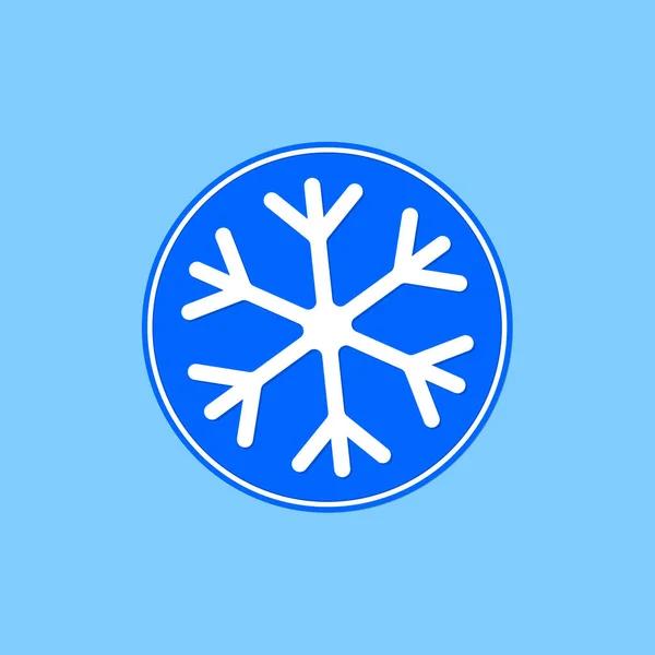 Icono Copo Nieve Símbolo Invierno Plantilla Diseño Gráfico Plano Signo — Vector de stock