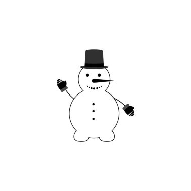Snowman icon, winter symbol graphic design template, Christmas time, vector illustration