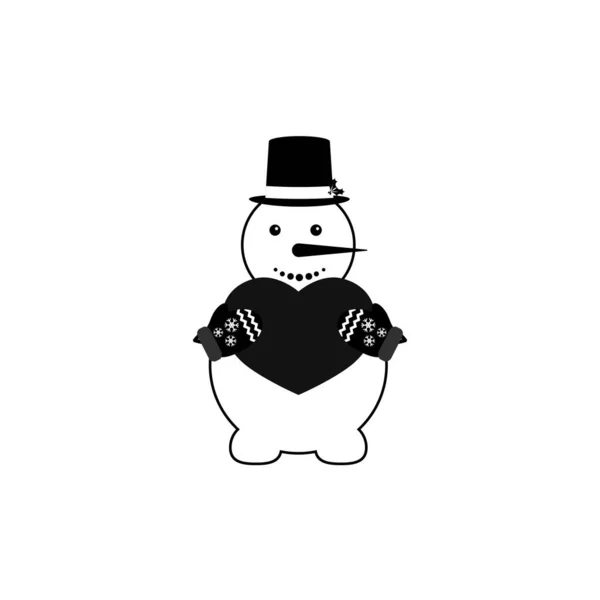 Schneemann Symbol Winter Symbol Grafik Design Vorlage Weihnachten Vektorillustration — Stockvektor