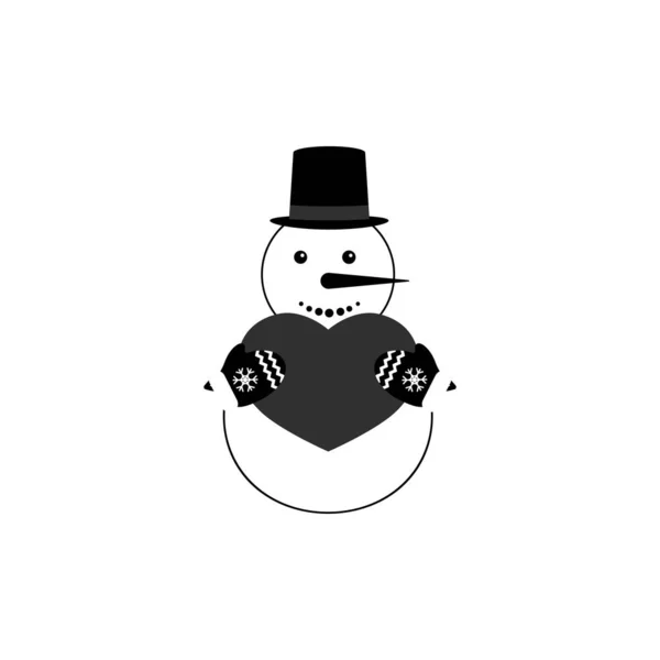 Schneemann Symbol Winter Symbol Grafik Design Vorlage Weihnachten Vektorillustration — Stockvektor