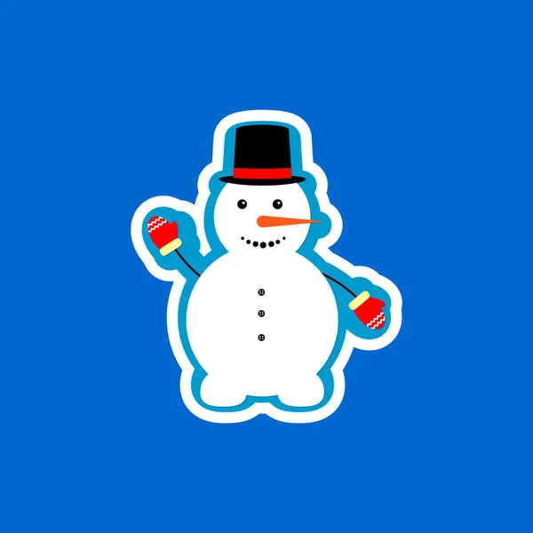 Schneemann Symbol Isolierte Aufkleber Winter Symbol Grafik Design Vorlage Weihnachten — Stockvektor