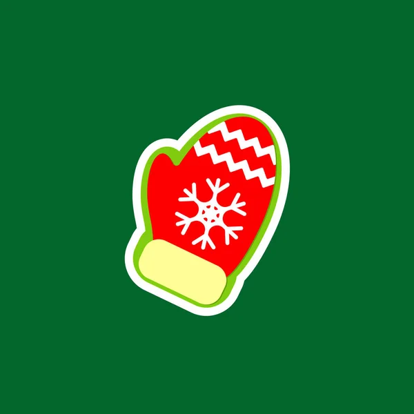 Ikona Zimních Rukavic Vánoční Izolovaný Symbol Vánoční Grafický Design Vektorová — Stockový vektor