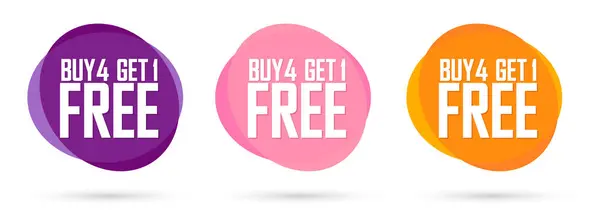 Buy Get Free Set Sale Banners Design Template Discount Tags — Vetor de Stock