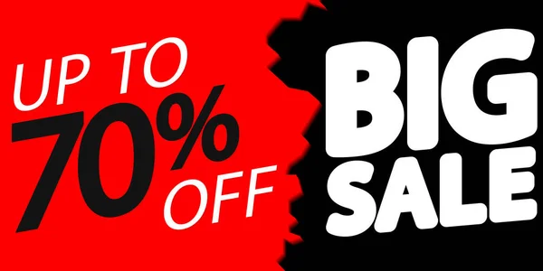 Big Sale, up to 70% off, discount poster design template, special offer, spend up and save more, promotion banner, end of season, vector illustration