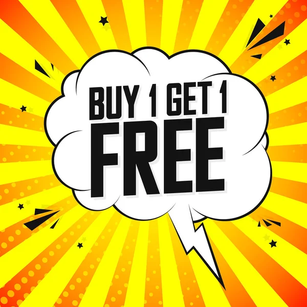 Buy Get Free Sale Speech Bubble Banner Design Template Discount — Vetor de Stock