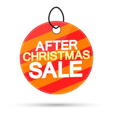 After Christmas Sale, offer banner design template, discount tag, vector illustration
