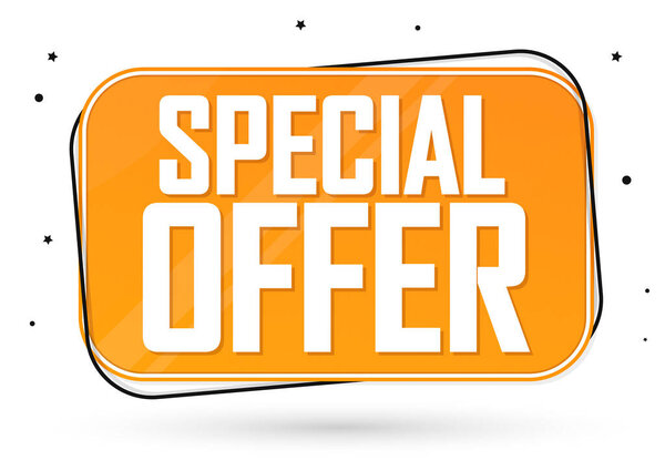 Special Offer, sale banner design template, discount tag, promo poster, vector illustration
