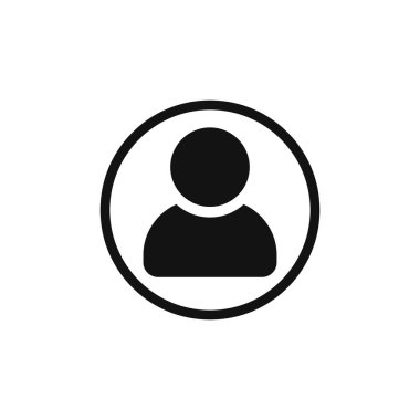 Kişi simgesi, düz tasarım şablonu, izole edilmiş avatar işareti, vektör illüstrasyonu