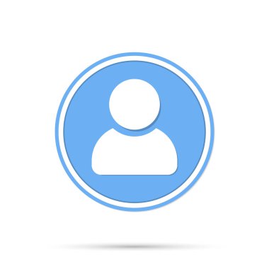 Kişi simgesi, düz tasarım şablonu, izole edilmiş avatar işareti, vektör illüstrasyonu