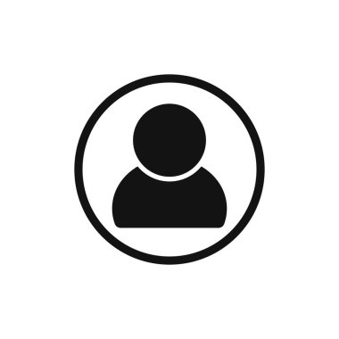 Kişi simgesi, düz tasarım şablonu, izole edilmiş avatar işareti, vektör illüstrasyonu