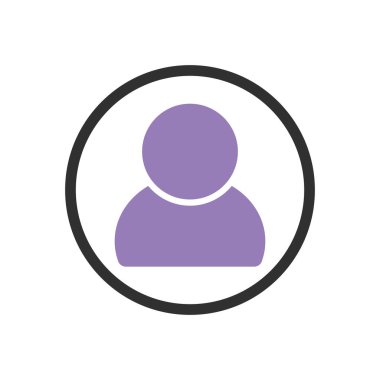 Kişi simgesi, düz tasarım şablonu, izole edilmiş avatar işareti, vektör illüstrasyonu