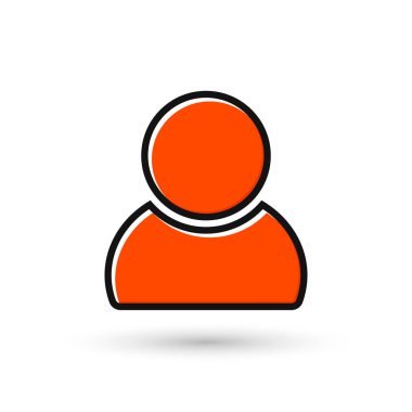 Kişi simgesi, düz tasarım şablonu, izole edilmiş avatar işareti, vektör illüstrasyonu