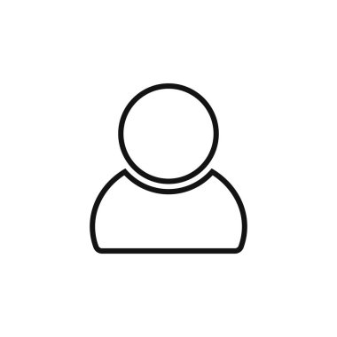 Kişi simgesi, düz tasarım şablonu, izole edilmiş avatar işareti, vektör illüstrasyonu