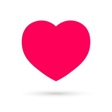 Kalp ikonu, düz grafik tasarım şablonu, aşk işareti, Sevgililer Günü sembolü, vektör illüstrasyonu