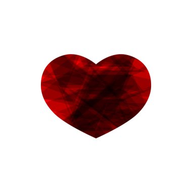 Kalp ikonu, düz grafik tasarım şablonu, aşk işareti, Sevgililer Günü sembolü, vektör illüstrasyonu