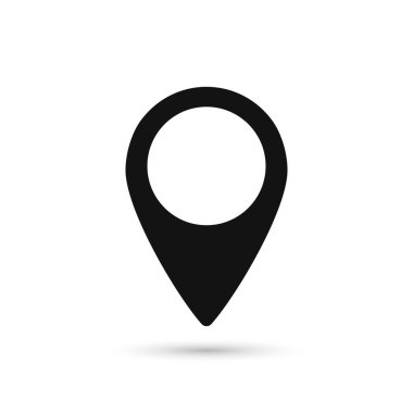 İşaret simgesi, düz grafik tasarım şablonu, harita sembolü, vektör illüstrasyonu