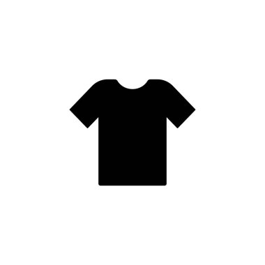 Tişört simgesi, düz grafik tasarım şablonu, dükkan işareti, vektör illüstrasyonu