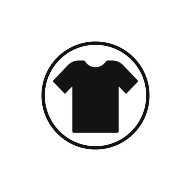 Tişört simgesi, düz grafik tasarım şablonu, dükkan işareti, vektör illüstrasyonu