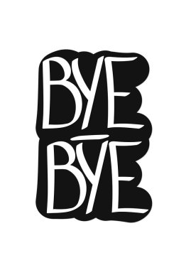 Güle güle, izole hat harfleri, kelime tasarım şablonu, vektör illüstrasyonu