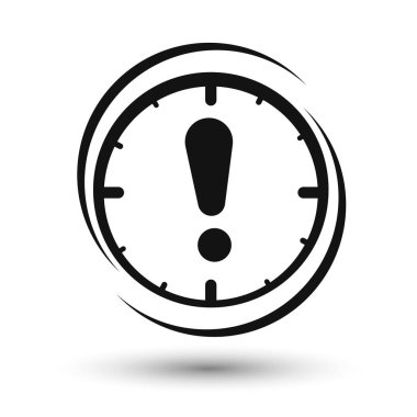 Alarm saat simgesi, düz tasarım şablonu, vektör illüstrasyonu