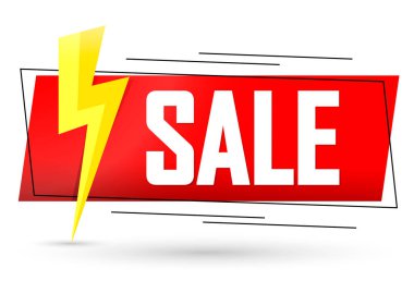 Flaş Satış, indirimli bayrak tasarım şablonu, perakende etiketi, tanıtım posteri, vektör illüstrasyonu