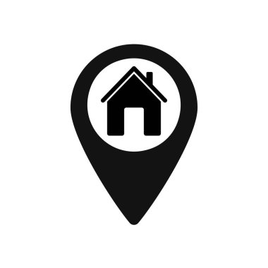 İşaret simgesi, düz grafik tasarım şablonu, harita sembolü, vektör illüstrasyonu