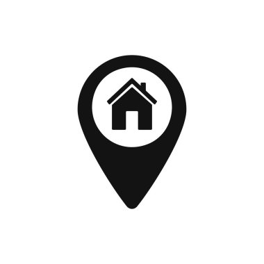 İşaret simgesi, düz grafik tasarım şablonu, harita sembolü, vektör illüstrasyonu