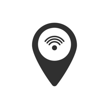 İşaret simgesi, düz grafik tasarım şablonu, harita sembolü, vektör illüstrasyonu