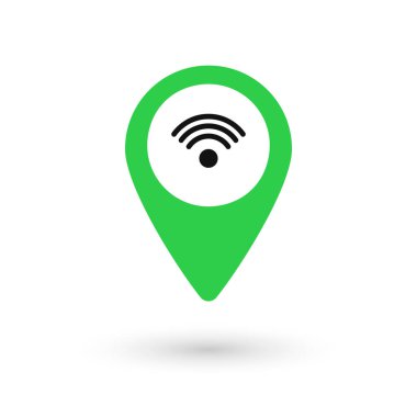 İşaret simgesi, düz grafik tasarım şablonu, harita sembolü, vektör illüstrasyonu